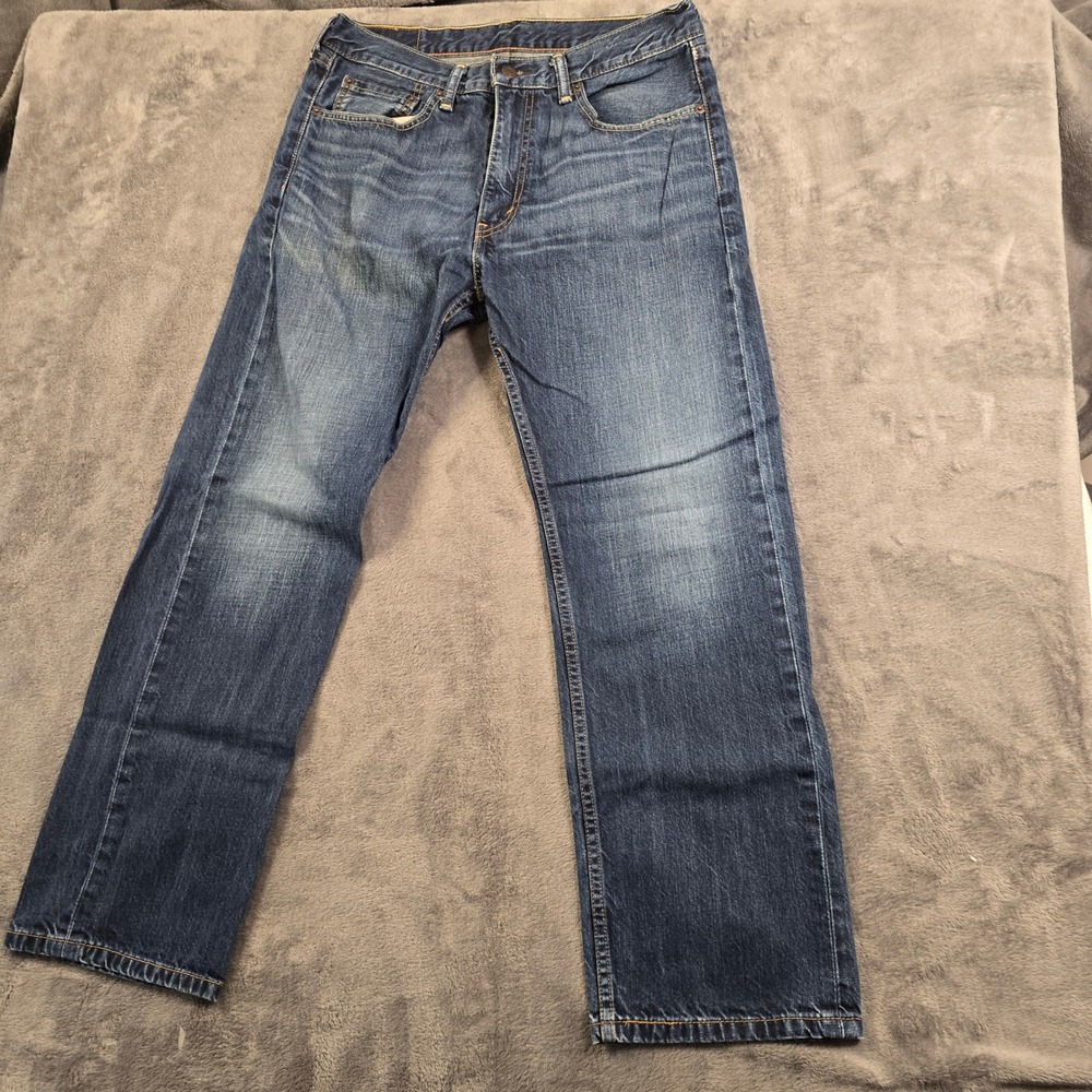 Levis 505 Jeans Men's 33x30 Blue‎ Denim Medium Wash Regular Fit Straight Leg - Picture 3 of 16